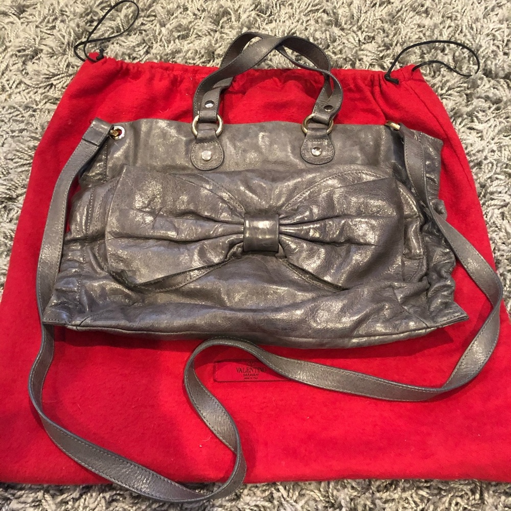 USED! Valentino Bow Cross body in Grey leather